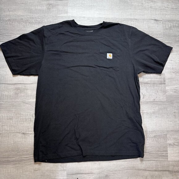 Carhartt K87 Crew Pocket T-Shirt Mens Black Short Sleeve Loose Fit Size XL Tall - Picture 1 of 8